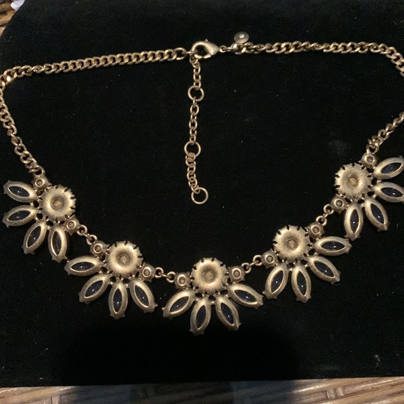J.crew navy blue with clear crystal statement necklace - Picture 4 of 6